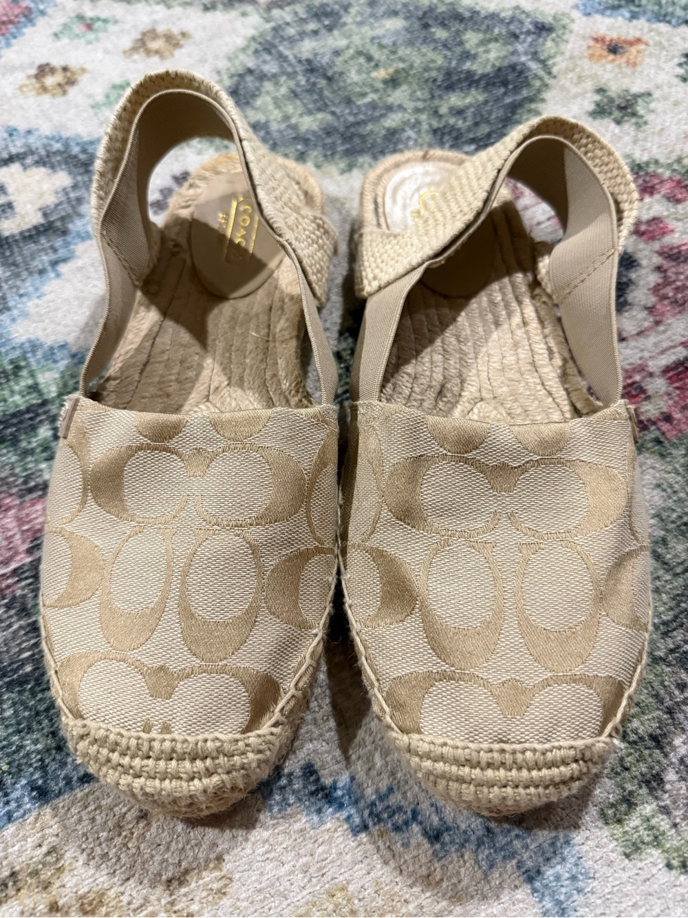 Coach Signature Espadrille Slingback - Beige